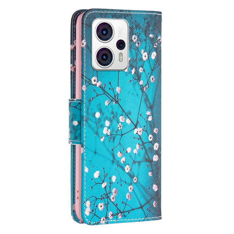 Motorola Moto G13 / G23 / G53 Leather Wallet Case w. Print - Tree with Flowers