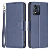 Motorola Moto E13 Flip Case Leather w. Wallet & Strap - Blue