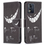 Motorola Moto E13 Leather Wallet Case w. Print - "Don't Touch My Phone"