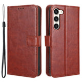 EIDERWOOD Samsung Galaxy S23+ (Plus) Faux Leather Flip Case with Cardholder & Stand Function - Brown