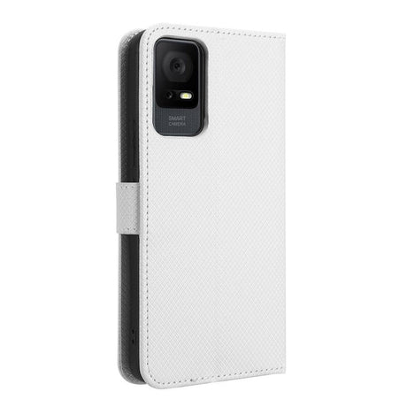 TCL 405 / 406 / 408 / T506D Leather Flip Case with Diamond Texture - White