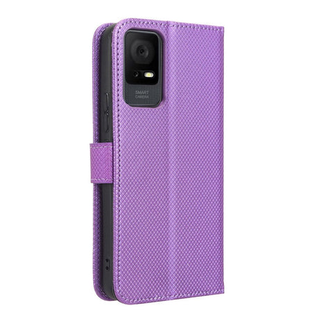 TCL 405 / 406 / 408 / T506D Leather Flip Case with Diamond Texture - Purple