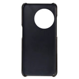 OnePlus 11 Leather Coated Plastic Case with Card Holder - Black