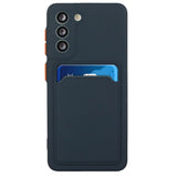 Samsung Galaxy S23 Flexible Plastic Case with Card Holder - Blue