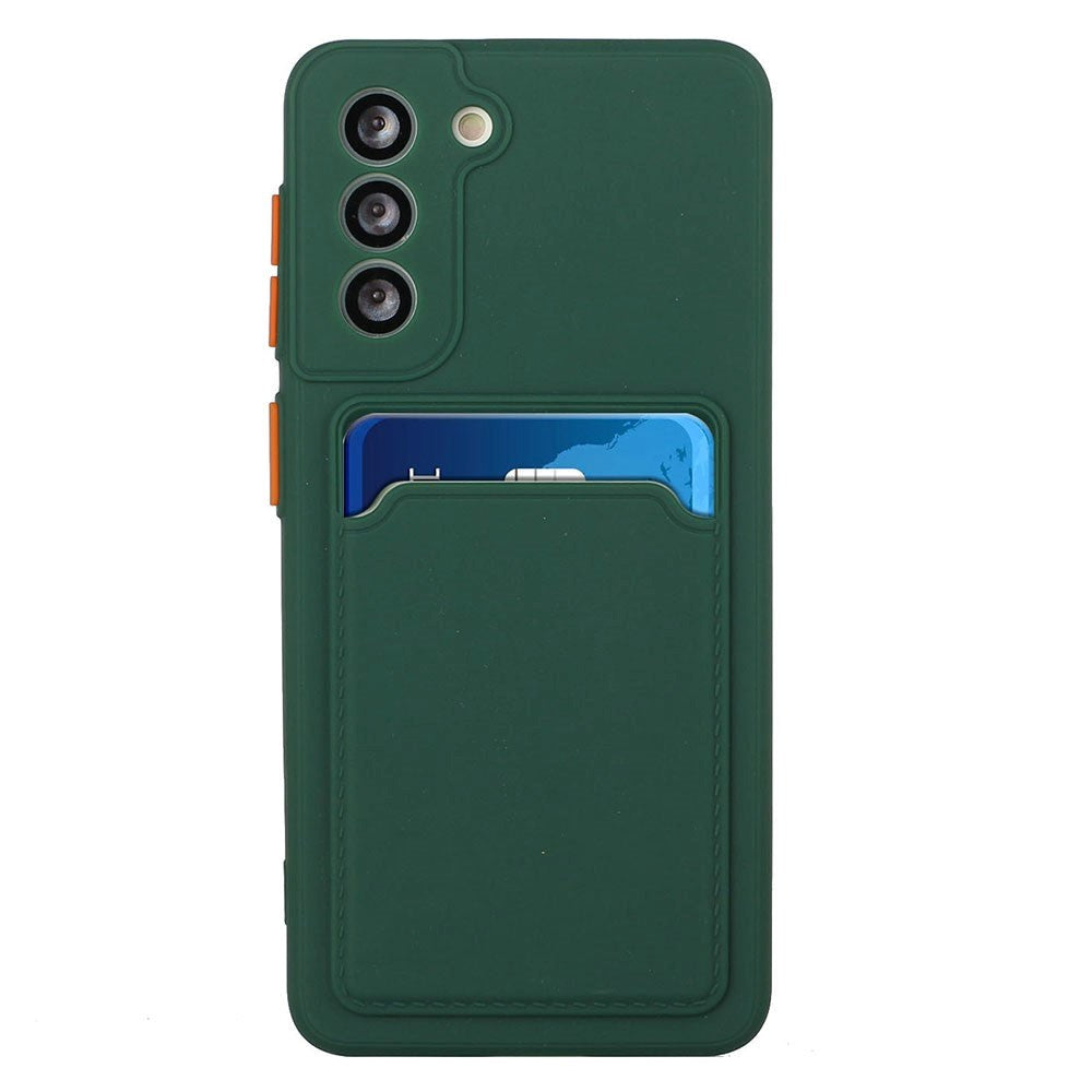 Samsung Galaxy S23 Flexible Plastic Case with Card Holder - Green