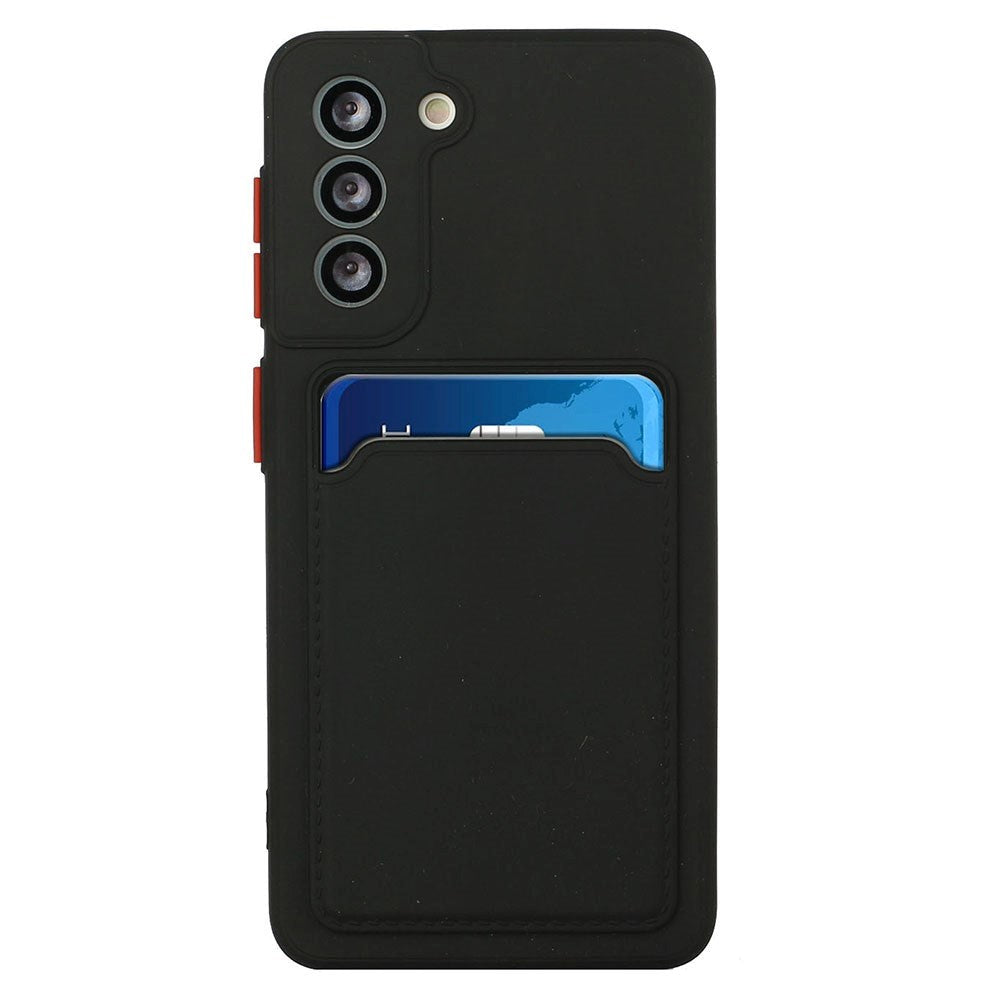 Samsung Galaxy S23 Flexible Plastic Case with Card Holder - Black