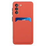 Samsung Galaxy S23+ (Plus) Flexible Plastic Case with Card Holder - Rust Red