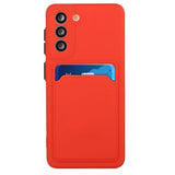 Samsung Galaxy S23+ (Plus) Flexible Plastic Case with Card Holder - Red