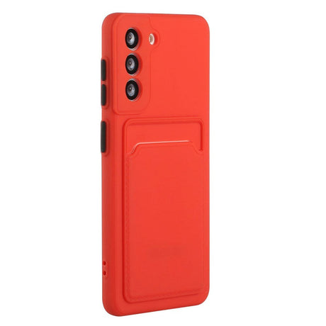 Samsung Galaxy S23+ (Plus) Flexible Plastic Case with Card Holder - Red