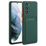 Samsung Galaxy S23+ (Plus) Flexible Plastic Case with Card Holder - Green