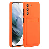 Samsung Galaxy S23+ (Plus) Flexible Plastic Case with Card Holder - Orange