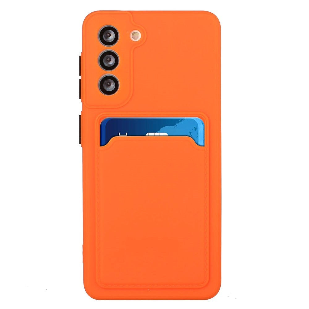 Samsung Galaxy S23+ (Plus) Flexible Plastic Case with Card Holder - Orange