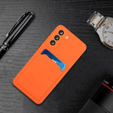 Samsung Galaxy S23+ (Plus) Flexible Plastic Case with Card Holder - Orange