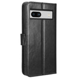 Google Pixel 7A Leather Flip Case with Wallet and Strap - Black