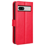 Google Pixel 7A Leather Flip Case with Wallet and Strap - Red