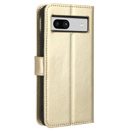 Google Pixel 7A Leather Flip Case with Wallet and Strap - Gold