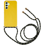 Samsung Galaxy A14 (5G) Flexible Plastic Case w. Lanyard / Strap - Yellow