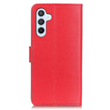 Samsung Galaxy A24 Litchi Leather Flip Case w. Wallet - Red