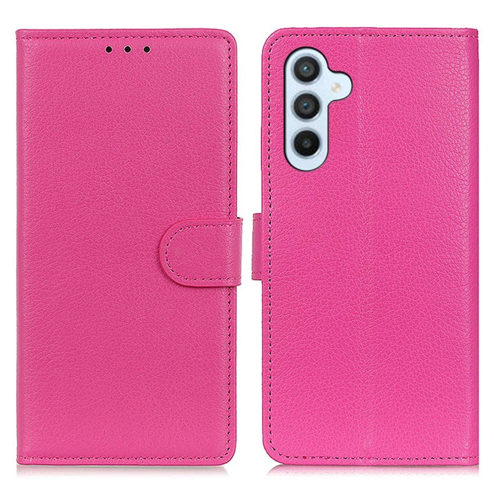 Samsung Galaxy A24 Litchi Leather Flip Case w. Wallet - Pink