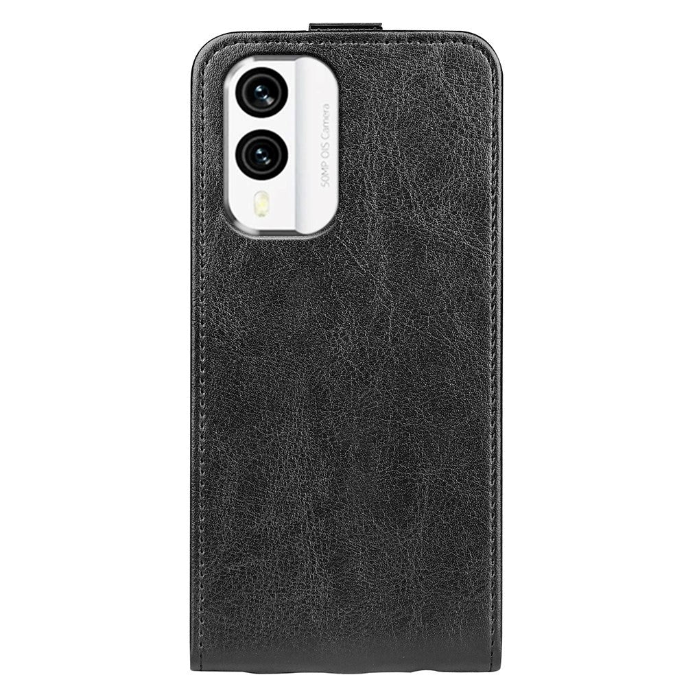 Nokia X30 Vertical Flip Leather Case w. Card Holder - Black