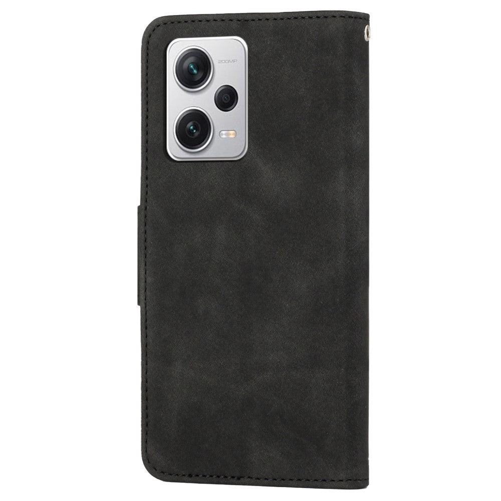 Xiaomi Redmi Note 12 Pro (5G) / Poco X5 Pro (5G) Leather Flip Case with Wallet and Strap - Black