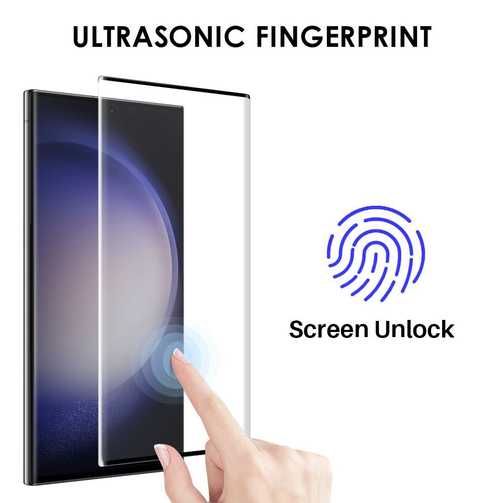 NORTHJO Samsung Galaxy S23 Ultra 2-in-1 Set Flexible Plastic Case with Tempered Glass Screen Protector - Transparent