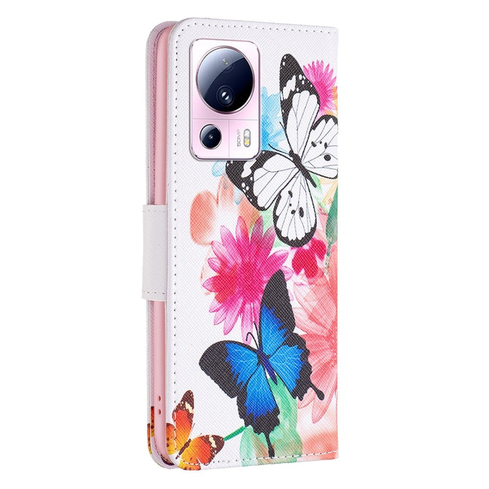 Xiaomi 13 Lite Flip Case w. Wallet - Two Butterflies