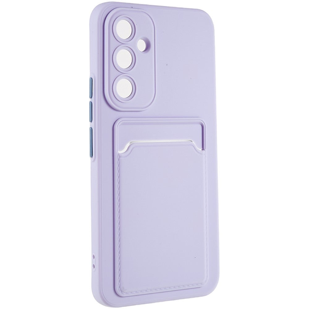 Samsung Galaxy A54 (5G) Flexible Plastic Case with Card Holder - Purple