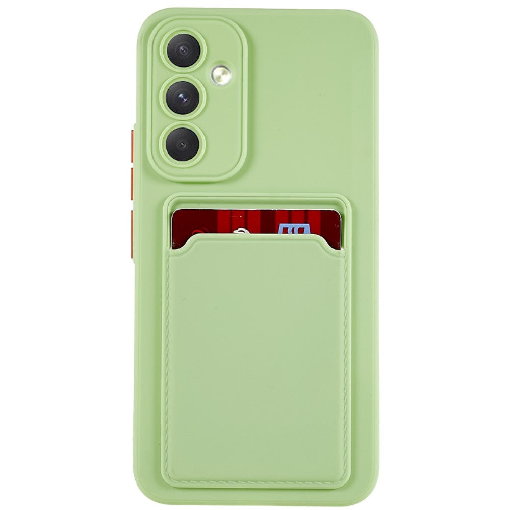 Samsung Galaxy A54 (5G) Flexible Plastic Case with Card Holder - Light Green