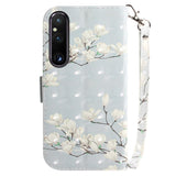 Sony Xperia 1 V Leather Case w. Print - Magnolia Flowers