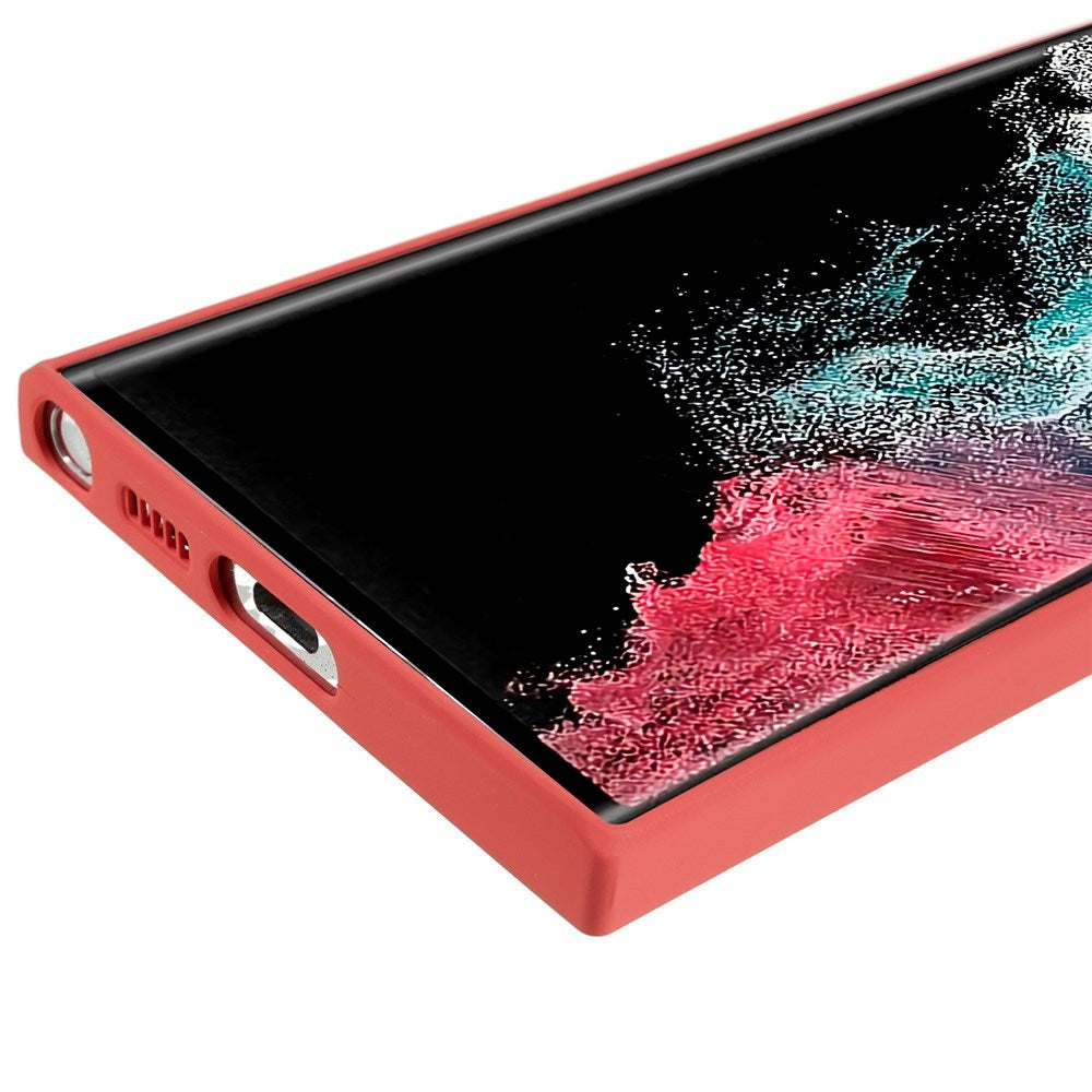 EIDERWOOD Samsung Galaxy S22 Ultra Lined Flexible Plastic Case - Dark Red