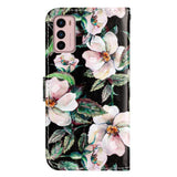 EIDERWOOD Motorola Moto G42 PU Leather Flip Case w. Wallet and Strap - Magnolia Flowers