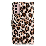 EIDERWOOD Motorola Moto G42 PU Leather Flip Case w. Wallet and Strap - Leopard