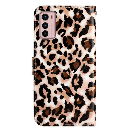 EIDERWOOD Motorola Moto G42 PU Leather Flip Case w. Wallet and Strap - Leopard