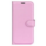 Sony Xperia 1 V Litchi Leather Flip Case w. Wallet - Pink