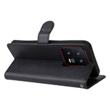 EIDERWOOD Xiaomi 13 Faux Leather Flip Case with Strap - Black