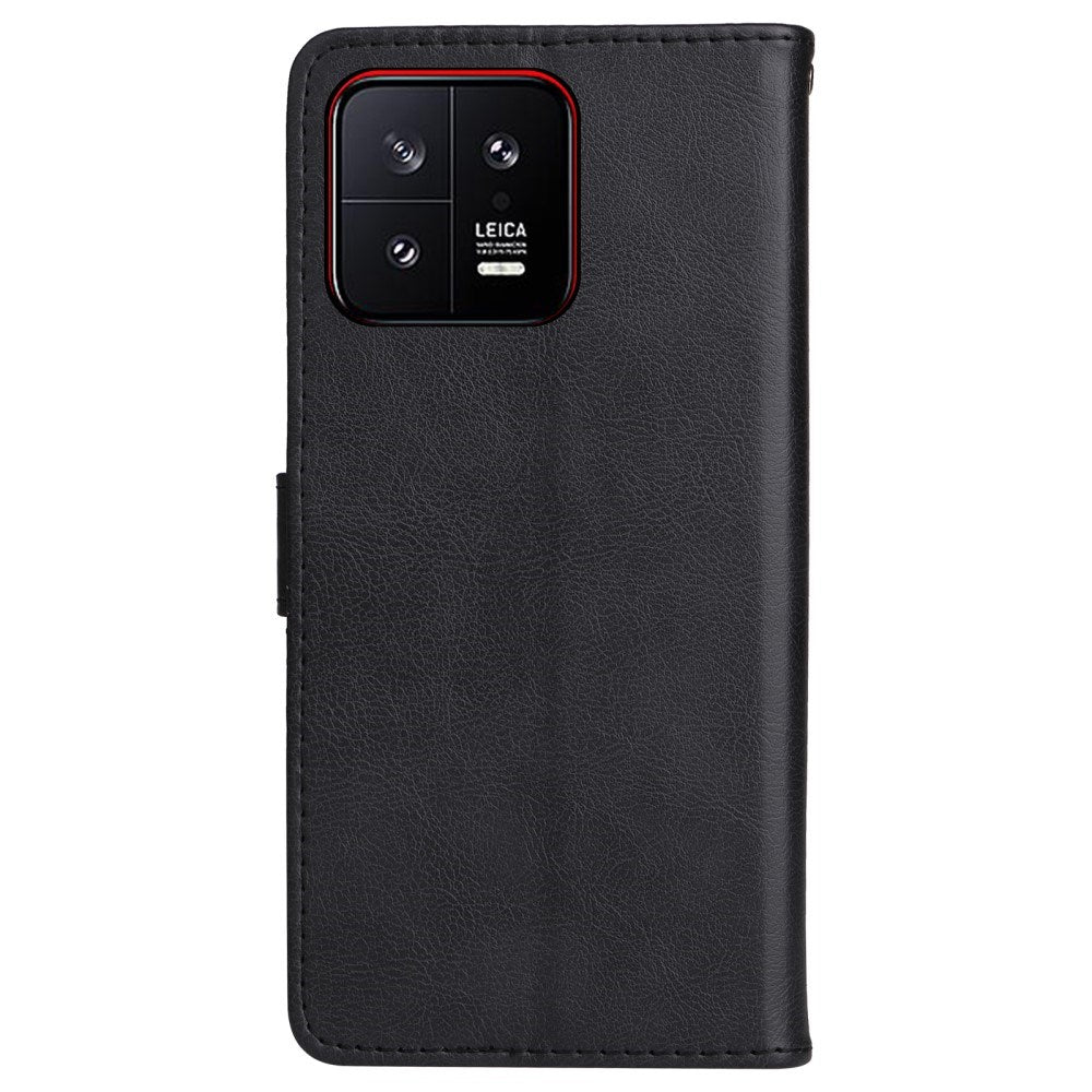 EIDERWOOD Xiaomi 13 Faux Leather Flip Case with Strap - Black