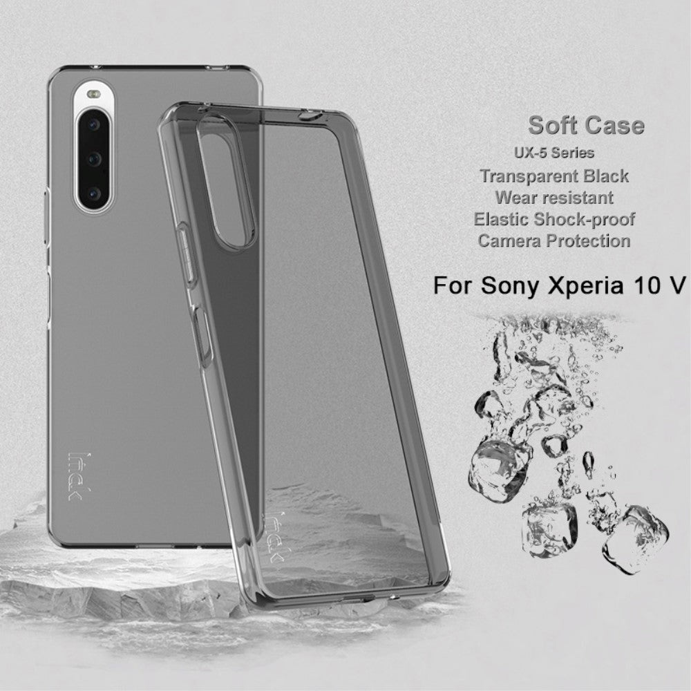 Sony Xperia 10 V IMAK Transparent Flexible Plastic Case  - Black