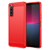 Sony Xperia 10 V Brushed Carbon Case - Red