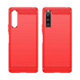 Sony Xperia 10 V Brushed Carbon Case - Red