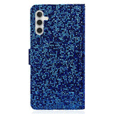 Samsung Galaxy A24 PU Leather Flip Case with Wallet & Strap - Glitter Design - Blue