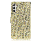 Samsung Galaxy A34 (5G) PU Leather Flip Case with Wallet & Strap - Glitter Design - Gold