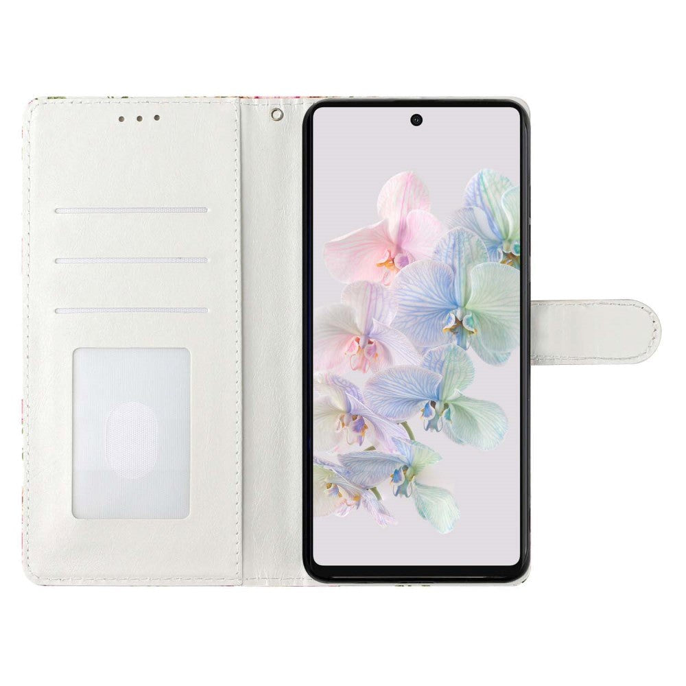 Google Pixel 7 PU Leather Flip Case w. Wallet and Strap - Butterflies