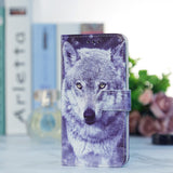 Google Pixel 7 PU Leather Flip Case w. Wallet and Strap - Wolf