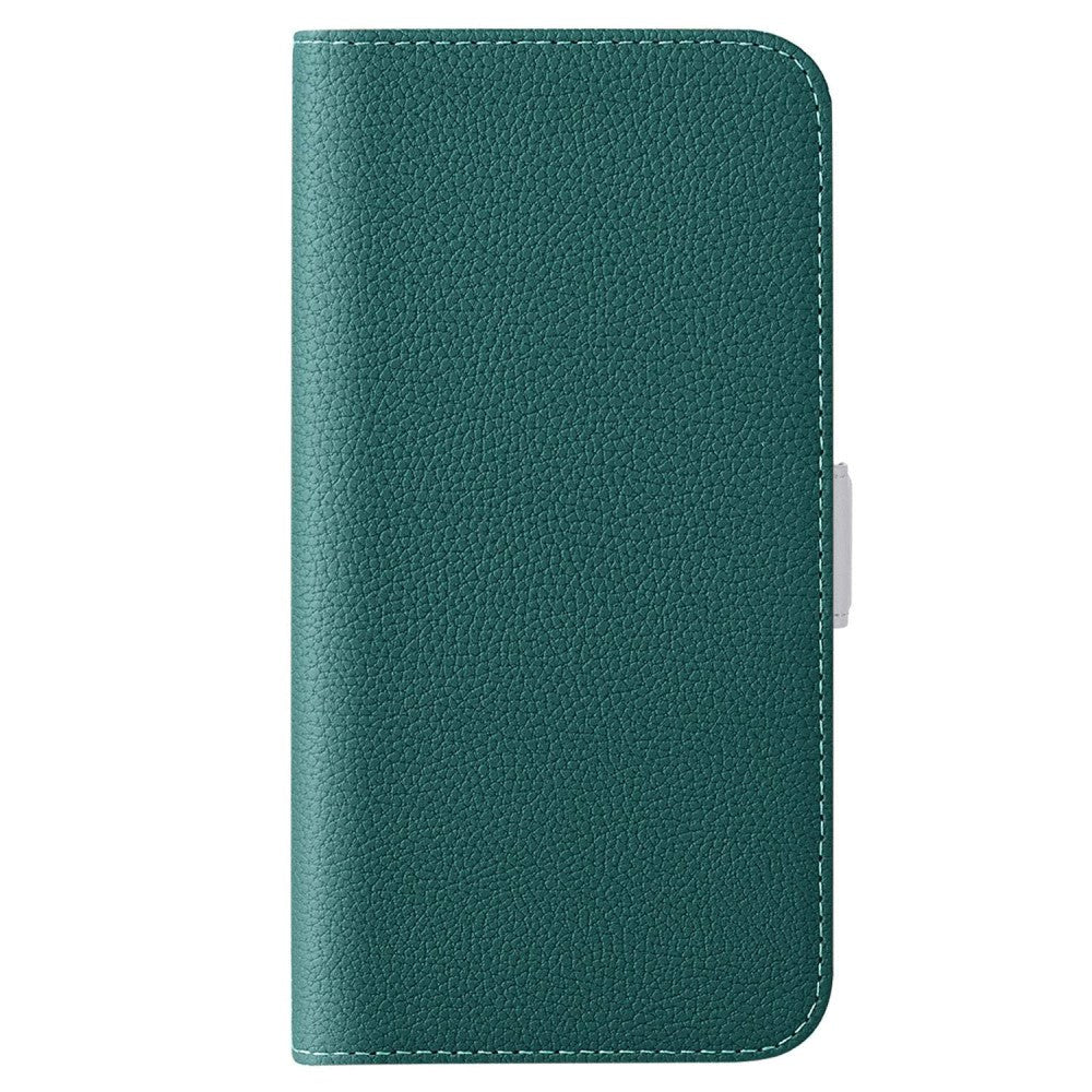 SSamsung Galaxy A24 Litchi Leather Wallet Case with Magnetic Closure - Green