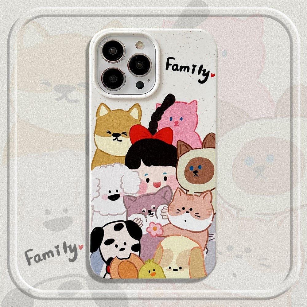 iPhone 14 Pro Flexible Plastic Case w. Motif - Child with Pets