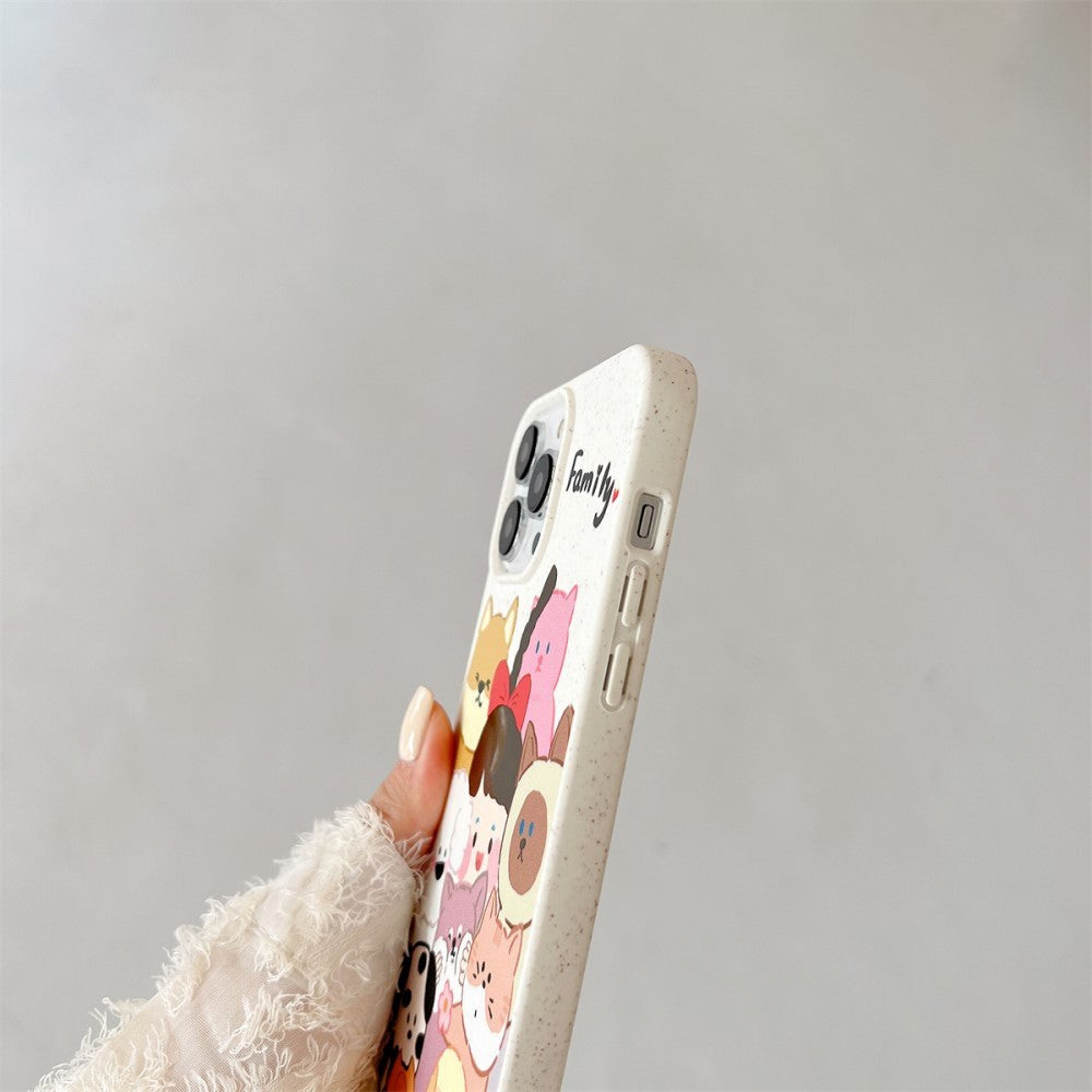 iPhone 14 Pro Flexible Plastic Case w. Motif - Child with Pets