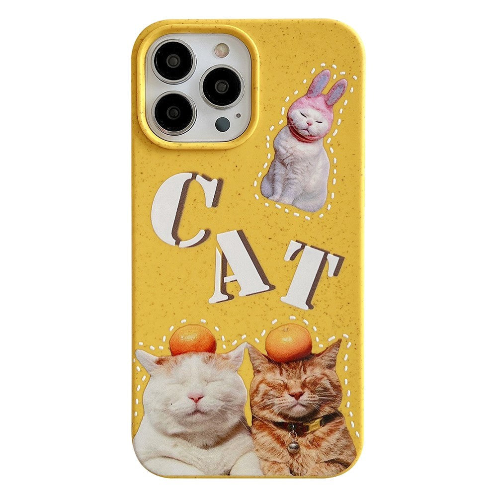 iPhone 14 Pro Flexible Plastic Case w. Motif - Cats