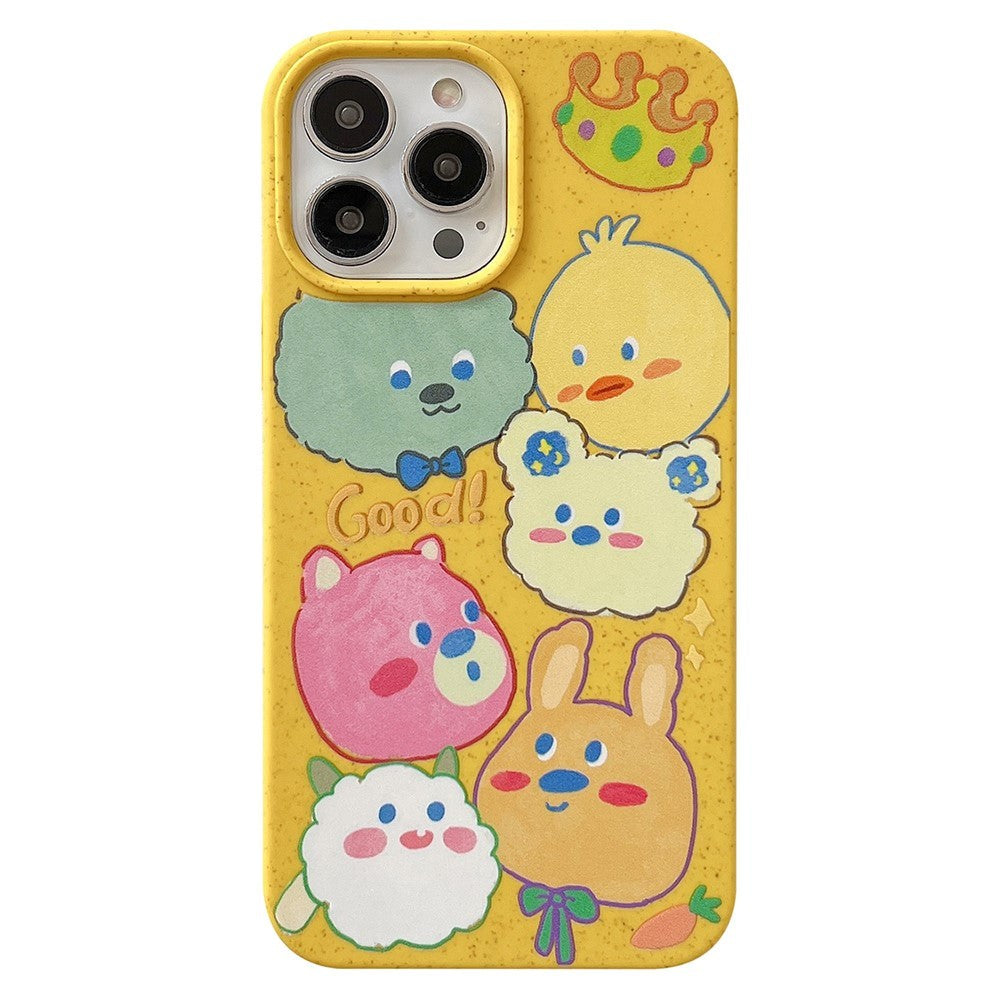 iPhone 14 Pro Flexible Plastic Case w. Motif - Cute Animals