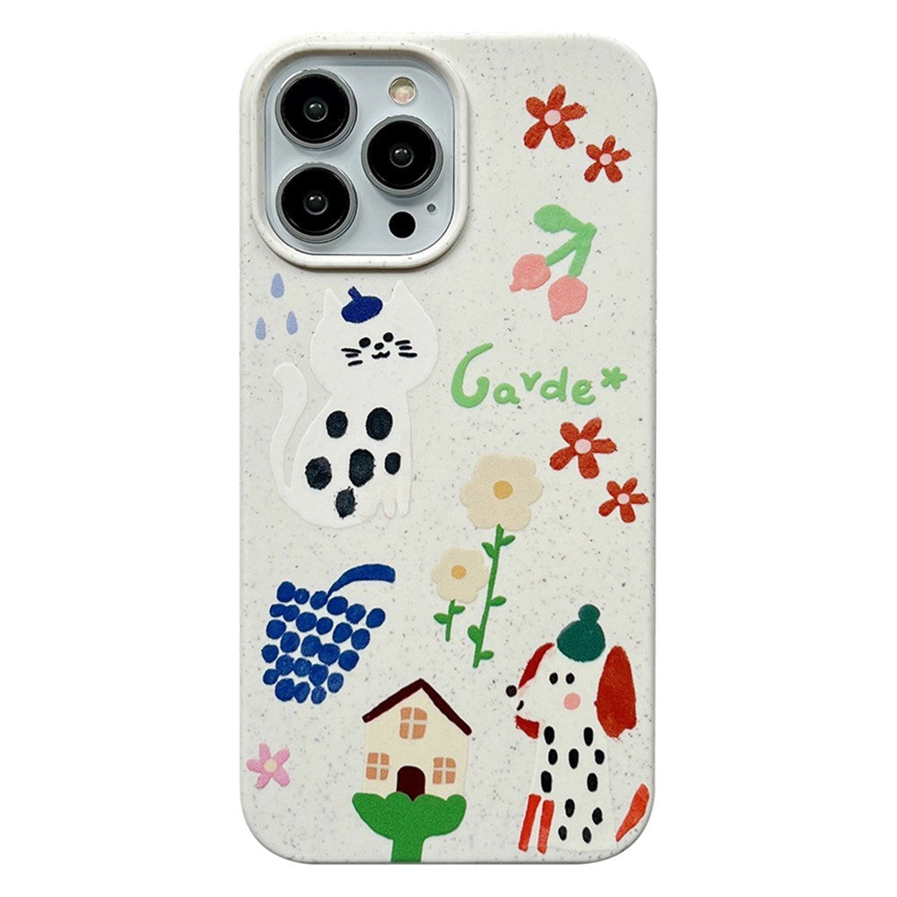 iPhone 14 Pro Flexible Plastic Case w. Motif - Dog and Cat